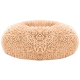 Pet Dog Bed Soft Warm Fleece (Color: Brown, size: L)