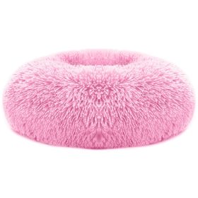 Pet Dog Bed Soft Warm Fleece (Color: Pink, size: L)