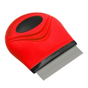 Pet Life 'Grazer' Handheld Grooming Flea and Tick Comb (Color: Red)