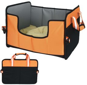 Pet Life 'Travel-Nest' Folding Travel Dog Bed (Color: Orange, size: small)