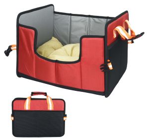 Pet Life 'Travel-Nest' Folding Travel Dog Bed (Color: Red, size: small)