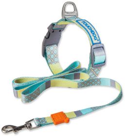 Touchdog 'Trendzy' Printed Dog Leash and Collar (Color: Blue, size: small)