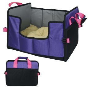 Pet Life 'Travel-Nest' Folding Travel Dog Bed (Color: Purple, size: small)