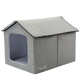 Pet Life "Hush Puppy" Smart Collapsible Pet House (Color: Grey, size: small)