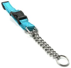 Pet Life Safety and Training Chain Dog Collar (Color: Blue, size: small)