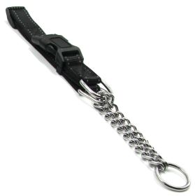 Pet Life Safety and Training Chain Dog Collar (Color: Black, size: small)