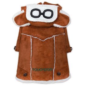 Touchdog 'Tuskegee' Aero-Vintage Designer Dog Coat (Color: Brown, size: X-Small)