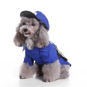 Pet Life 'Pawlice Pawtrol' Police Pet Dog Costume (Color: Blue, size: medium)