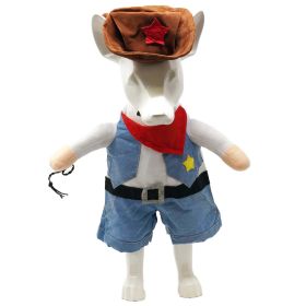 Pet Life 'Rodeo Bones' Cowboy Pet Dog Costume (Color: DENIM BLUE, size: X-Large)