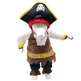 Pet Life 'Captain Snuggles' Pirate Dog Costume (Color: Navy, size: X-Large)