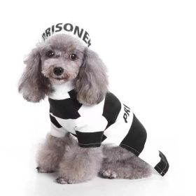 Pet Life Striped Retro Inmate Prisoner  Dog Costume (Color: BLACK / WHITE, size: X-Small)