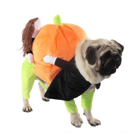 Pet Life 'Pumpkin Mon' Halloween Dog Costume (Color: Orange, size: large)