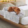 Gray Plush Calming Dog Couch Bed