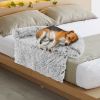 Gray Plush Calming Dog Couch Bed