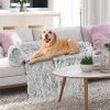 Gray Plush Calming Dog Couch Bed