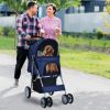 Simple Desight  Pet Stroller With Storage Basket