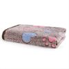 Prt Soft Brown Heart Claw Print Pet Rug For Dog