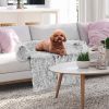 Gray Plush Calming Dog Couch Bed