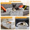 Gray Plush Calming Dog Couch Bed