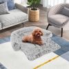 Gray Plush Calming Dog Couch Bed