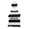 Pet Life Striped Retro Inmate Prisoner  Dog Costume