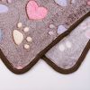 Prt Soft Brown Heart Claw Print Pet Rug For Dog