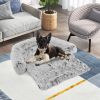 Gray Plush Calming Dog Couch Bed