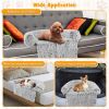 Gray Plush Calming Dog Couch Bed