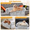 Gray Plush Calming Dog Couch Bed