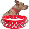 Adjustable Microfiber Leather Spiked Studded Dog Collar