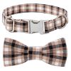 Plaid Dog Collar with Bow for Small Medium Large Dogs