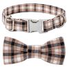 Plaid Dog Collar with Bow for Small Medium Large Dogs