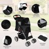 Simple Desight  Pet Stroller With Storage Basket