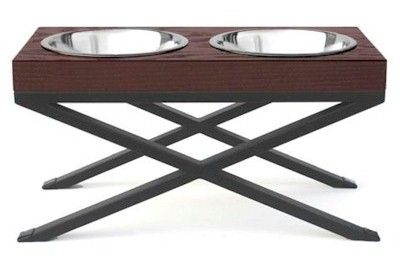 Woodsman Double Raised Dog Bowl (Option: Large)